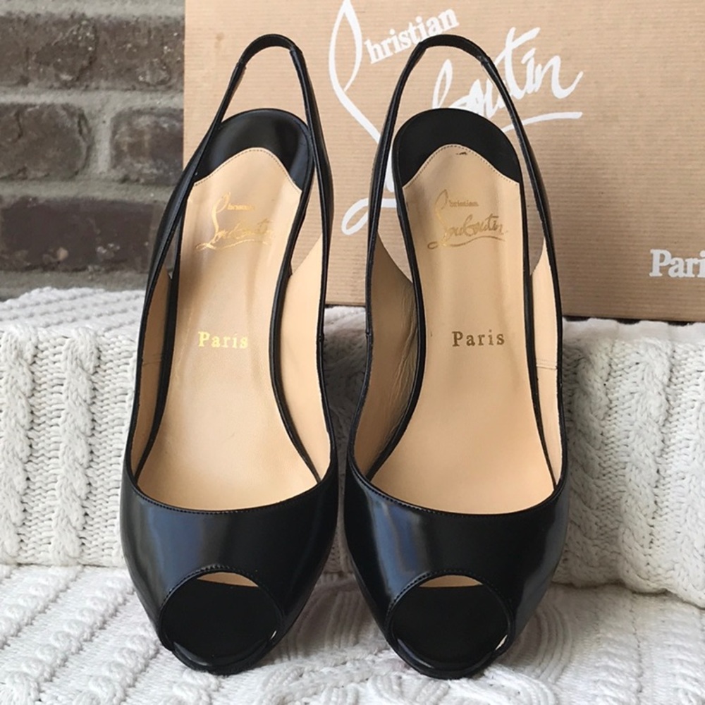 Christian Louboutin Peep Toe Sling Back - Picture 2 of 13